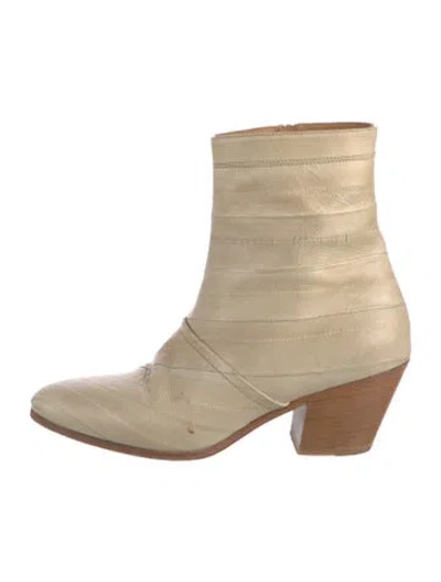Pre-owned Celine Leather Boots In Neutral
