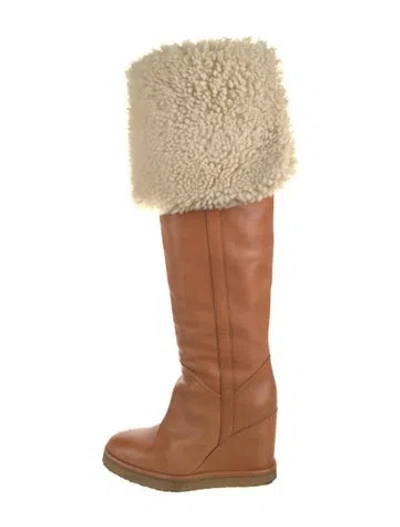 Pre-owned Celine Leather Boots In Orange