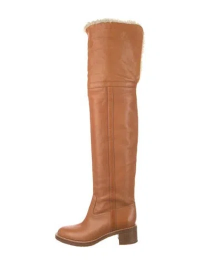 Pre-owned Celine Leather Boots In Orange