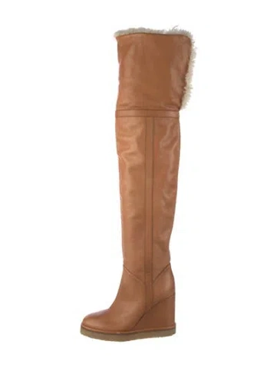Pre-owned Celine Leather Boots In Orange