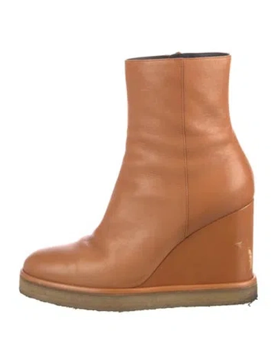 Pre-owned Celine Leather Boots In Orange