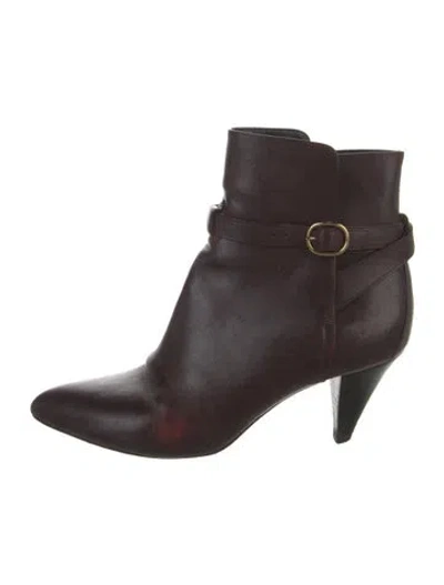 Pre-owned Celine Leather Boots In Purple