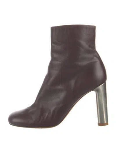 Pre-owned Celine Leather Boots In Purple