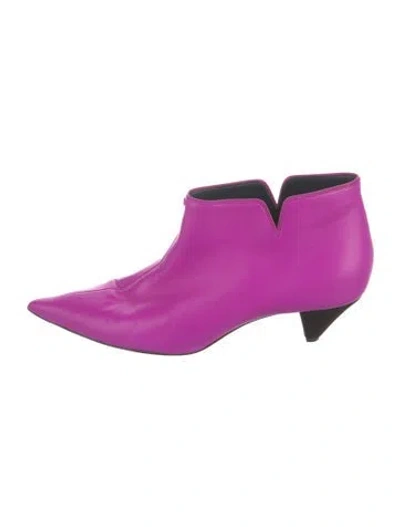 Pre-owned Celine Leather Boots In Purple