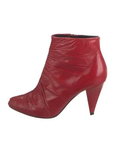 Pre-owned Celine Leather Boots In Red