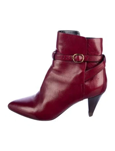 Pre-owned Celine Leather Boots In Red