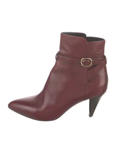 Pre-owned Celine Leather Boots In Red