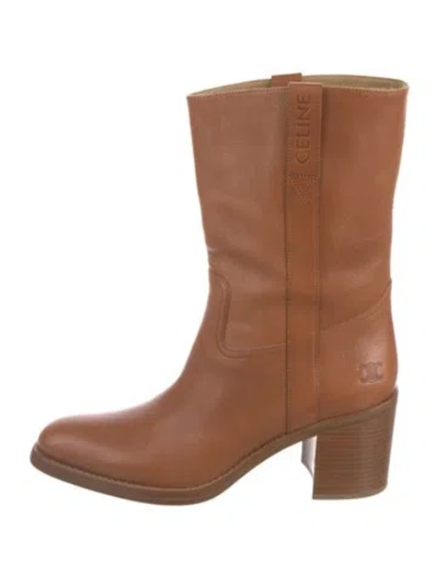 Pre-owned Celine Leather Boots W/ Tags In Brown