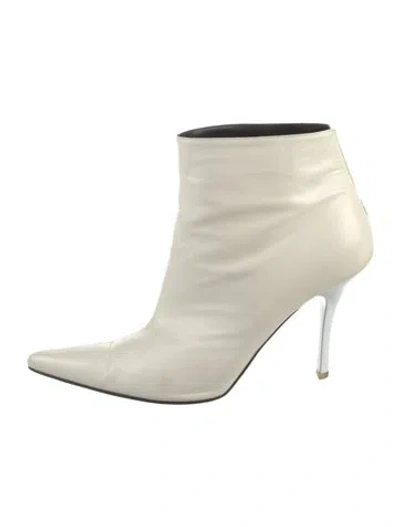 Pre-owned Celine Leather Boots In White