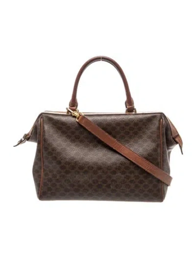 Pre-owned Celine Leather Boston Medium In Brown