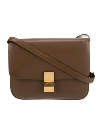 Pre-owned Celine Leather Box On Strap In Brown