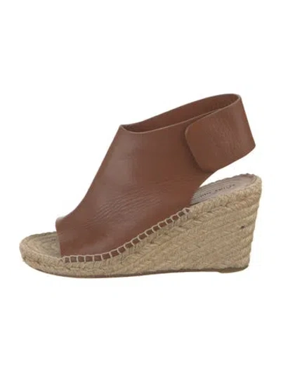 Pre-owned Celine Leather Braided Accents Espadrilles In Brown