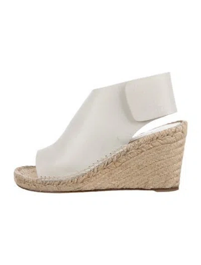 Pre-owned Celine Leather Braided Accents Espadrilles In Silver
