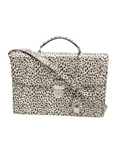 Pre-owned Celine Leather Briefcase In Neutral