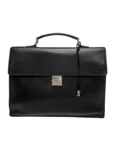 Pre-owned Celine Leather Briefcase Vintage In Black