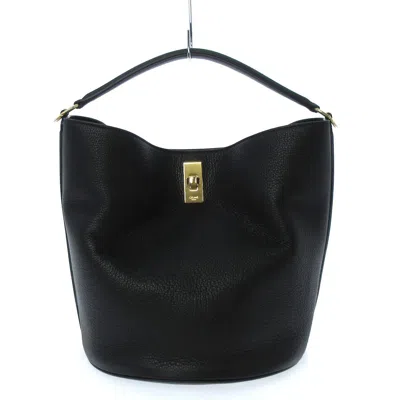 Celine Leather Bucket Bag In Black