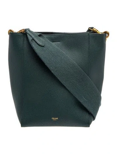 Pre-owned Celine Leather Bucket Bag Small In Green