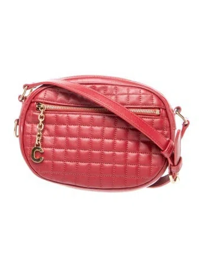 Pre-owned Celine Leather C Charm In Red
