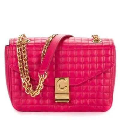 Pre-owned Celine Leather C Flap Crossbody In Pink