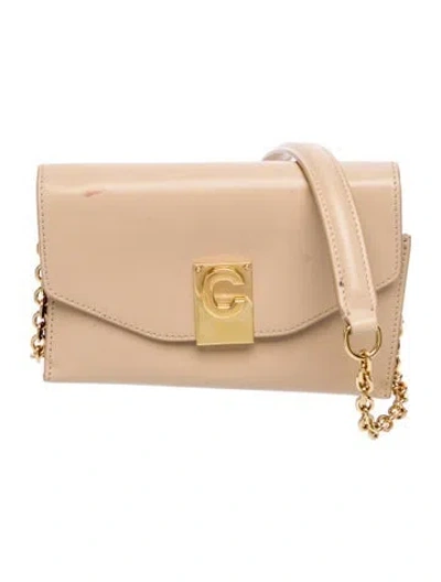 Pre-owned Celine Leather C Wallet On Chain In Neutrals
