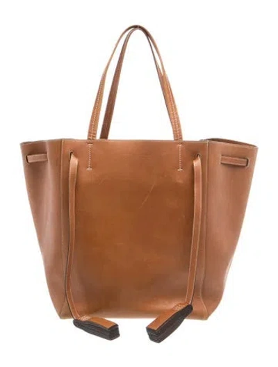 Pre-owned Celine Leather Cabas Phantom Medium In Brown