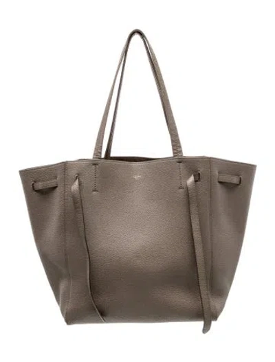 Pre-owned Celine Leather Cabas Phantom W/belt Small In Brown