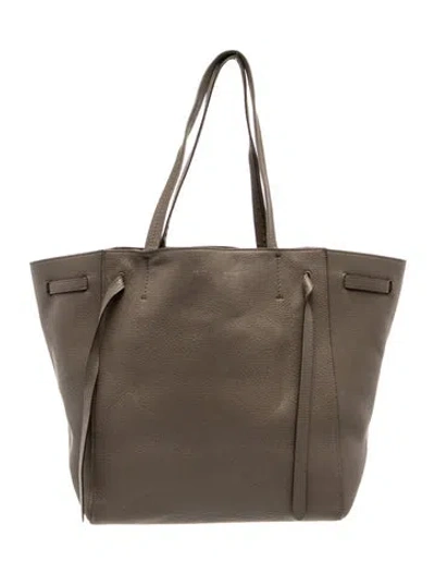 Pre-owned Celine Leather Cabas Phantom W/belt Small In Neutral
