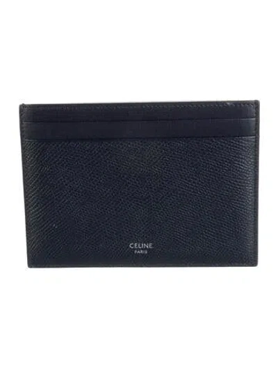 Pre-owned Celine Leather Card Holder In Black