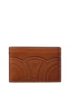 Celine Card Holder In Natural Calfskin In Brown
