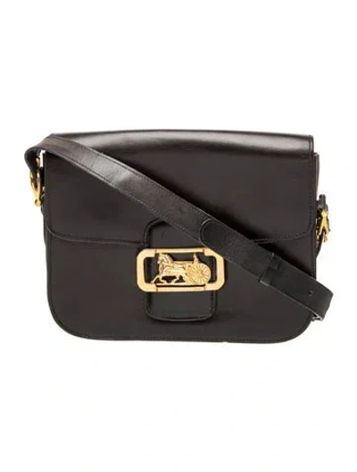 Pre-owned Celine Leather Carriage In Black