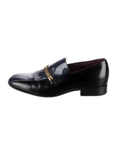Pre-owned Celine Leather Chain-link Accents Loafers