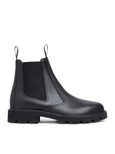 Celine Leather Chelsea Boots In Black