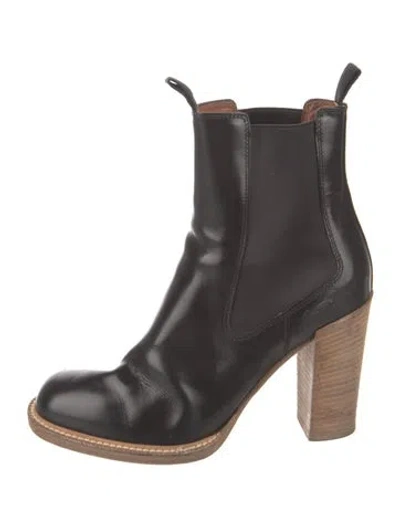 Pre-owned Celine Leather Chelsea Boots In Black