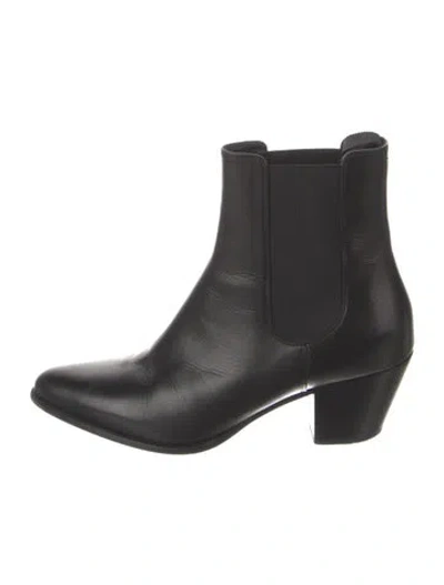 Pre-owned Celine Leather Chelsea Boots In Black