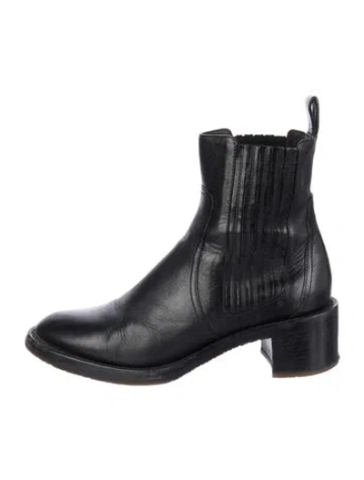 Pre-owned Celine Leather Chelsea Boots In Black