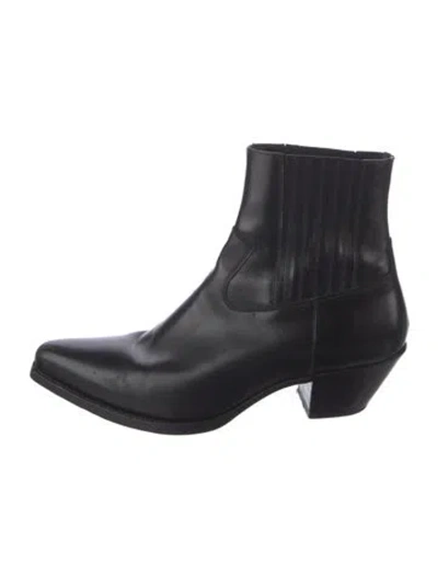 Pre-owned Celine Leather Chelsea Boots In Black