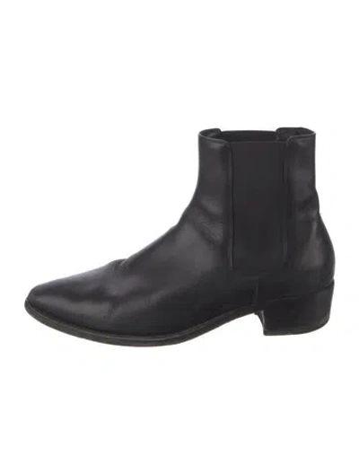 Pre-owned Celine Leather Chelsea Boots In Black