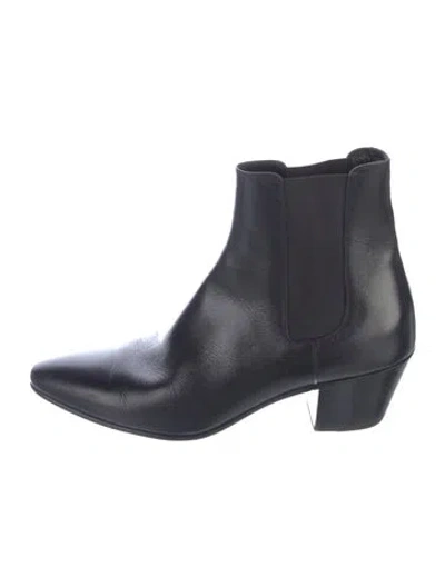 Pre-owned Celine Leather Chelsea Boots In Black