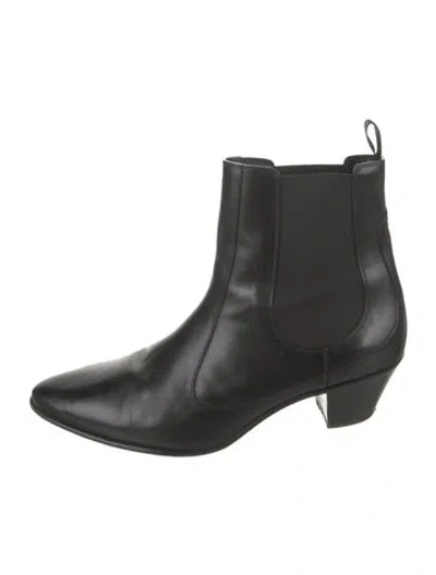 Pre-owned Celine Leather Chelsea Boots In Black
