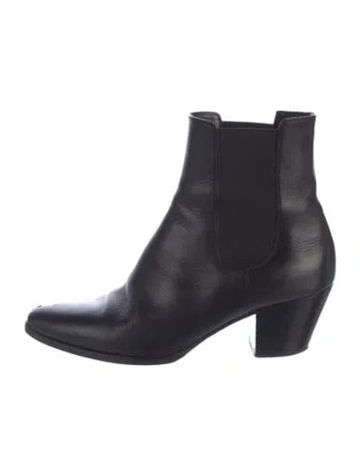 Pre-owned Celine Leather Chelsea Boots In Black