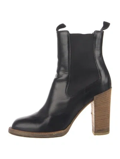 Pre-owned Celine Leather Chelsea Boots In Black
