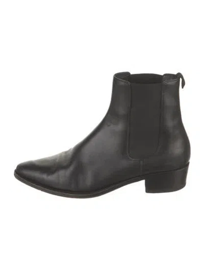 Pre-owned Celine Leather Chelsea Boots In Black