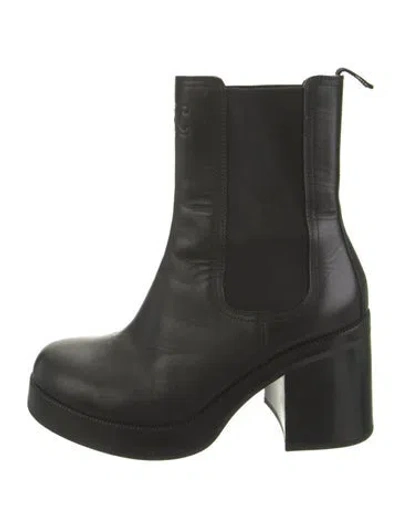 Pre-owned Celine Leather Chelsea Boots In Black
