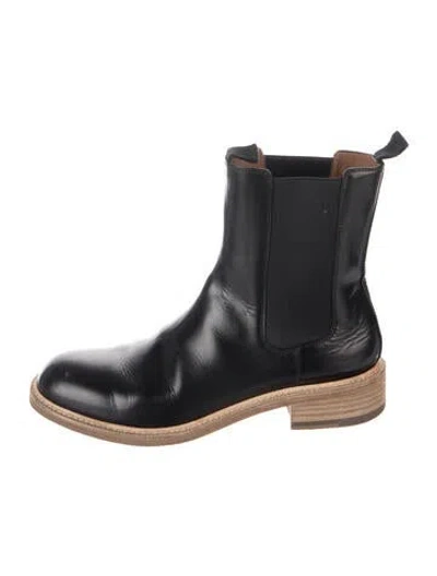 Pre-owned Celine Leather Chelsea Boots In Black