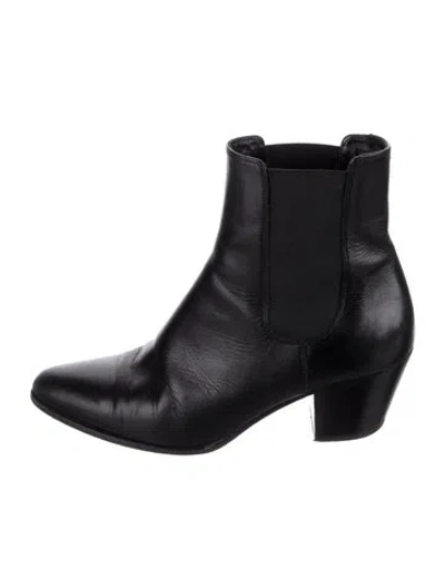 Pre-owned Celine Leather Chelsea Boots In Black