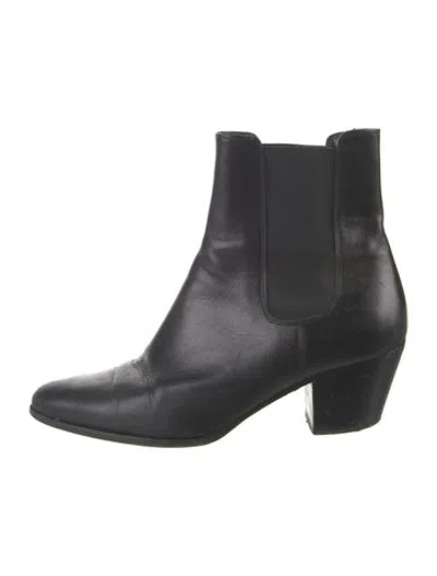 Pre-owned Celine Leather Chelsea Boots In Black