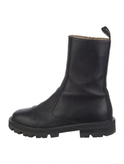 Pre-owned Celine Leather Chelsea Boots In Blue