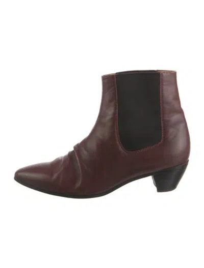 Pre-owned Celine Leather Chelsea Boots In Brown