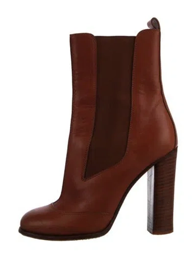 Pre-owned Celine Leather Chelsea Boots In Brown