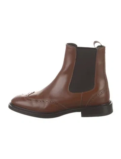 Pre-owned Celine Leather Chelsea Boots In Brown